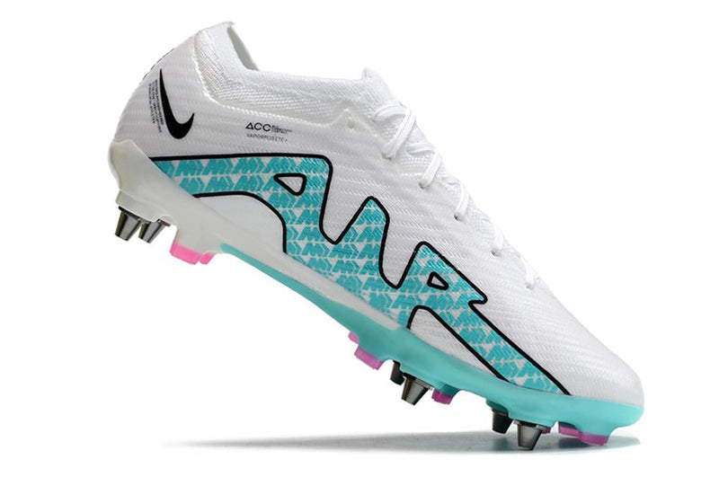 Chuteira Nike Mercurial Vapor XV Elite SG Campo - Branca e Azul